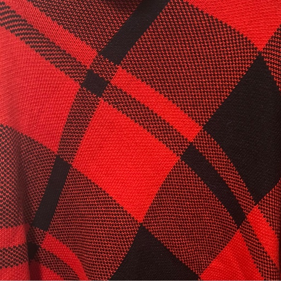 Red and Black Checkered Turtleneck Sweater - Picture 3 of 3